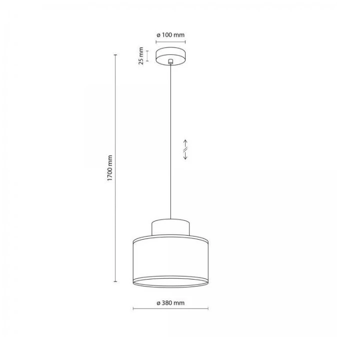 Lampa wisząca z dwukolorowym abażurem DUO JUTA BROWN 1xE27 3139 TK Lighting - obrazek 3
