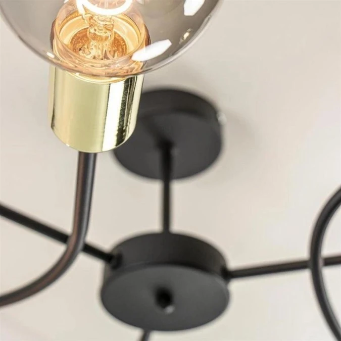 Lampa sufitowa nowoczesna 3xE27 FIORE BLACK/GOLD - obrazek 2