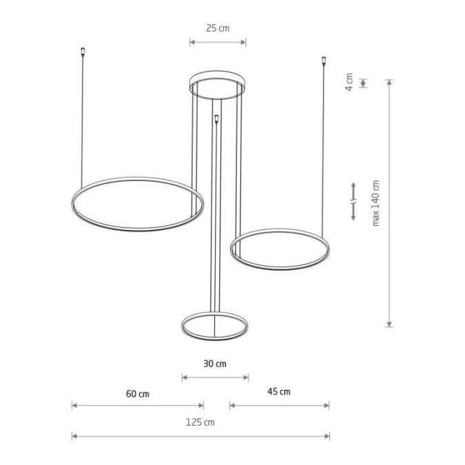 Lampa wisząca CIROCO biała trzy podwieszane pierścienie LED 3000K do salonu 11602 Nowodvorski - obrazek 2