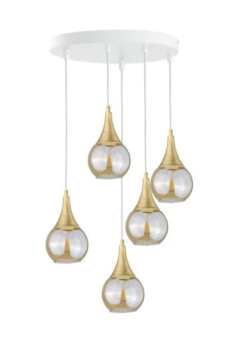 Lampa wisząca nowoczesna 5xE27 LACRIMA WHITE - obrazek 1