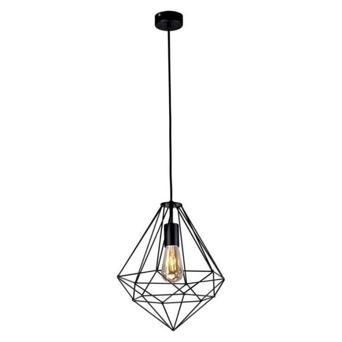 Lampa wiszącą MARKO, druciany geometryczny klosz w kolorze czarnym na E27 K‑4000 Kaja Lighting - obrazek 1