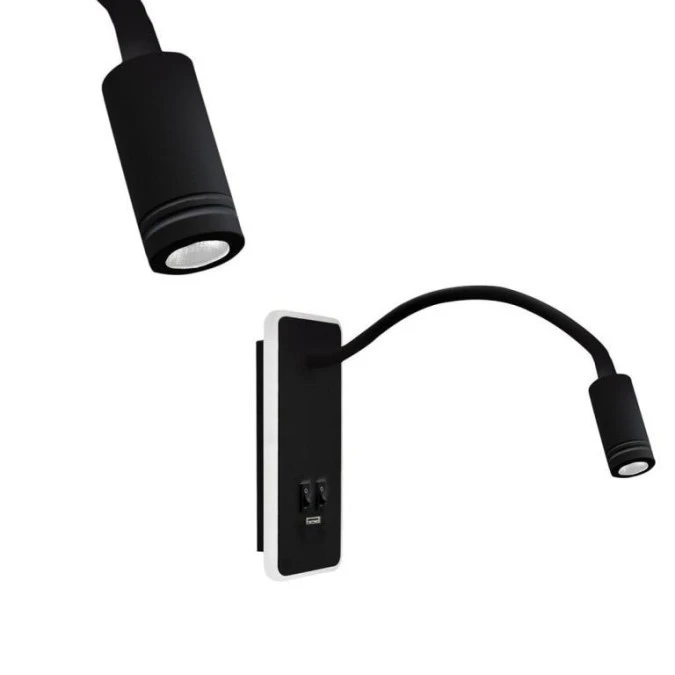 Lampka nocna BASE 8W+2W BLACK ML63500 Milagro - obrazek 1
