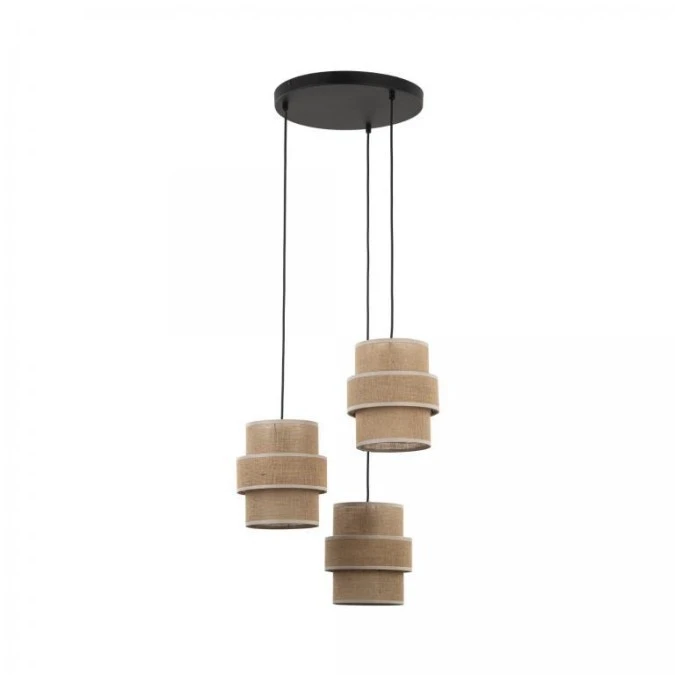 Lampa wisząca z abażurami w kolorze juty CALISTO JUTA na E27 6098 TK Lighting - obrazek 2