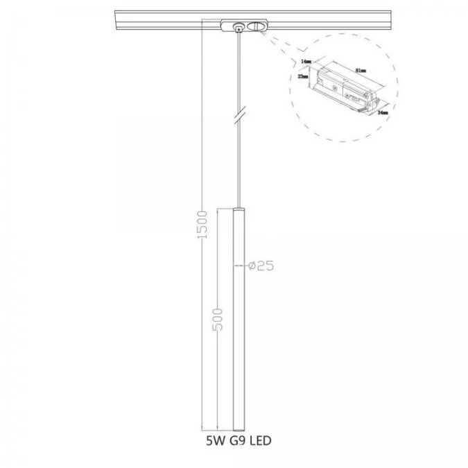 Lampa wisząca na szynoprzewód 1F LUNGO LP‑894/1P GD 1F Light Prestige - obrazek 2