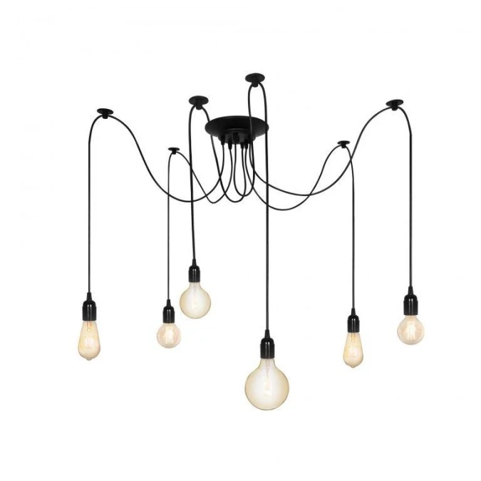 Lampa wisząca pająk ARANEA 6xE27 czarny EDO777189 EDO - obrazek 2