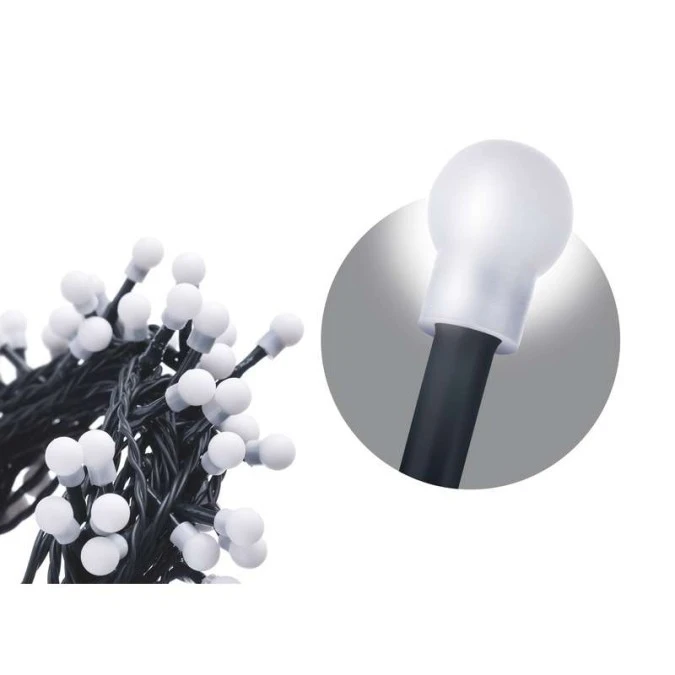 Lampki choinkowe kulki XMAS ZYK 12W 200LED 10m IP20 zimny biały D5GC03 - obrazek 1