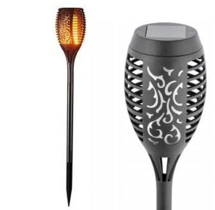 Lampa solarna LED 1,2W 30lm ogrodowa pochodnia, efekt płomienia, wbijana 51cm IP44 - obrazek 1