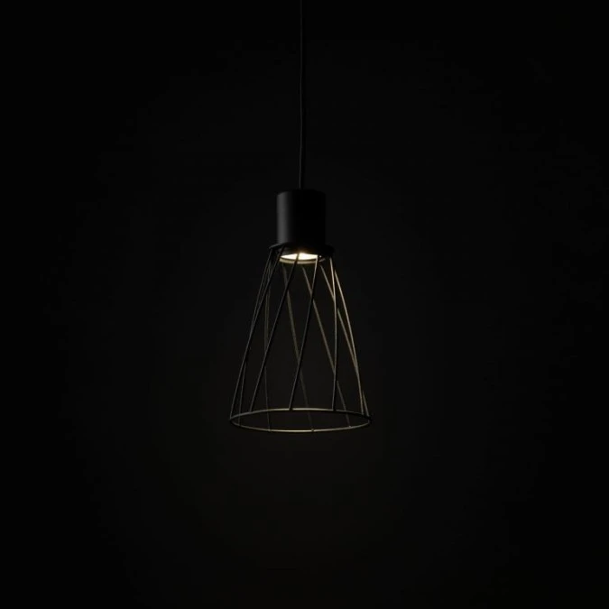 Lampa wisząca MODESTO czarna, druciany klosz w industrialnym tylu na GU10 10159 TK Lighting - obrazek 2