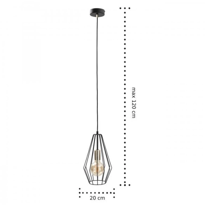 Lampa wisząca loftowa 1xE27 LEX GOLD - obrazek 2