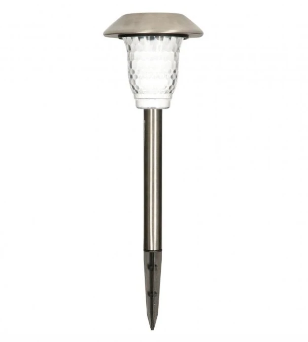 Lampa solarna ogrodowa CRYSTALS wbijana LED srebrna oświetelnie ścieżki CPD‑002 MK MEGAKABEL - obrazek 1