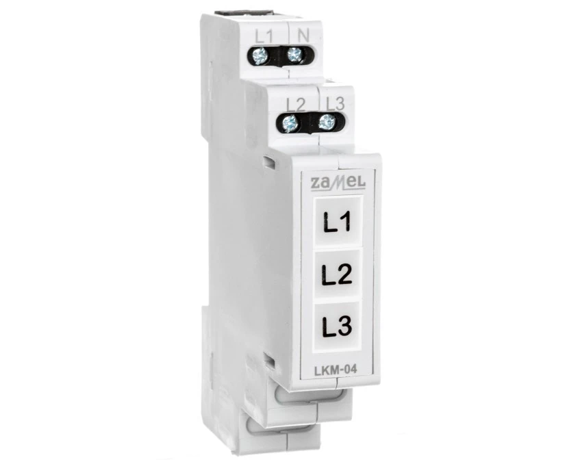 Lampka modułowa 3‑fazowa żółta/zielona/czerwona 230V AC LED TN LKM‑04‑40 EXT10000047 - obrazek 1
