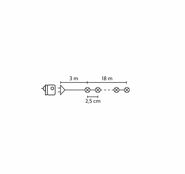 Lampki Bulinex 720led białe zimne 18,00m płynące sznur - obrazek 2