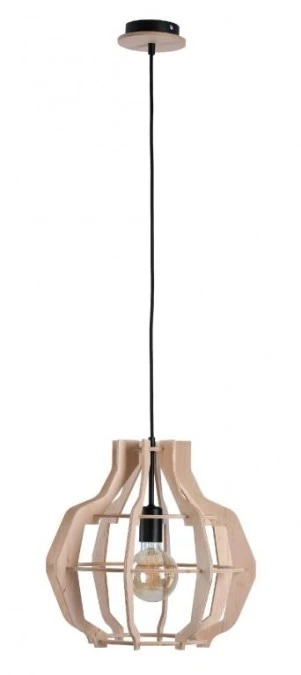 Lampa wisząca nowoczesna drewno 1xE27 BENTO NATURAL - obrazek 1
