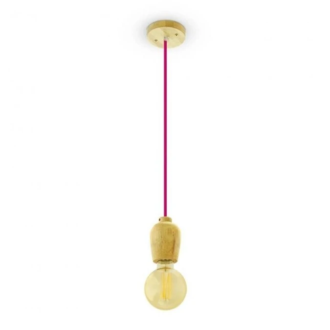Lampa Wisząca VT‑7778 Drewno Czerwony Przewód 3723 - obrazek 1