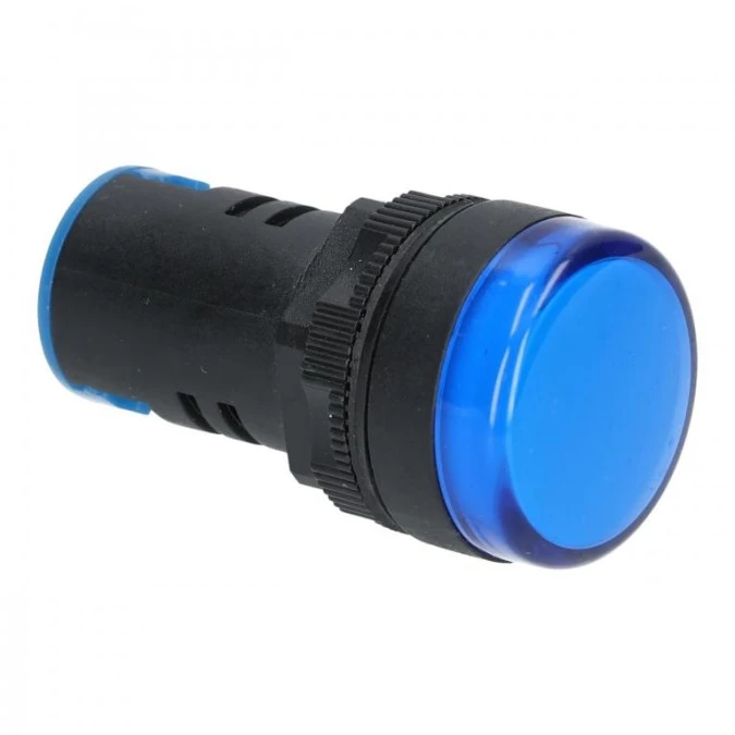 Lampka kontrolna sterownicza niebieska LED fi:22 230V - obrazek 3