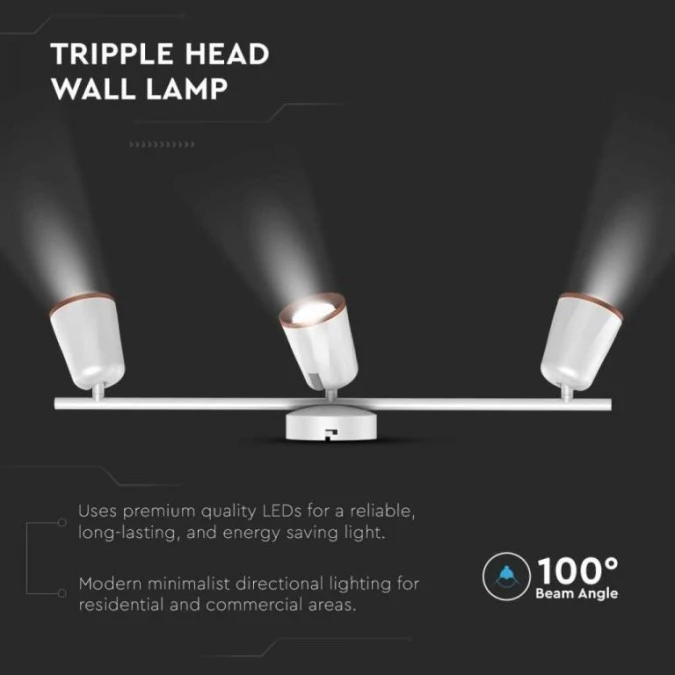 Lampa Ścienna LED 15W 1620lm 4000K IP20 Biały 218260 - obrazek 3