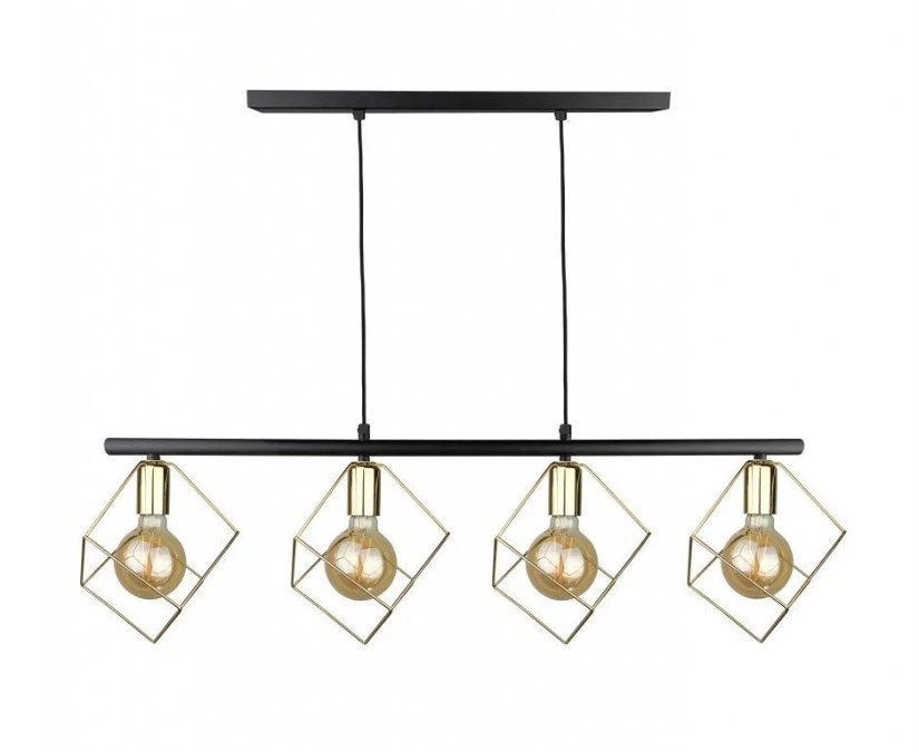 Lampa wisząca nowoczesna 4xE27 ARNICA BLACK/GOLD LONG - obrazek 1