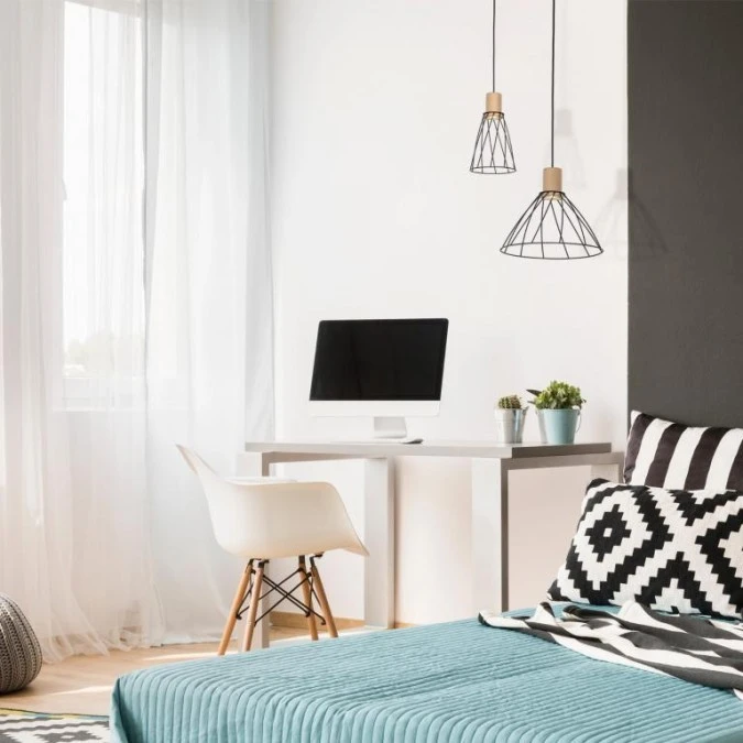 Lampa wisząca pojedyncza MODESTO WOOD SOSNA z drucianym czarnym kloszem na GU10 10155 TK Lighting - obrazek 3