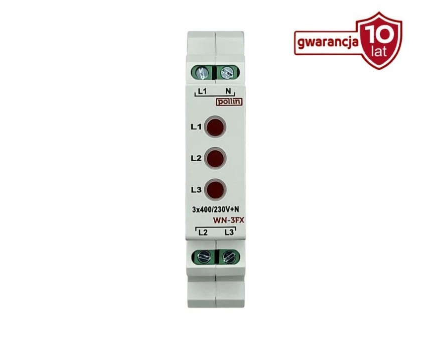 Lampka modułowa 3‑fazowa czerwona 10‑250V AC WN‑3FX - obrazek 1