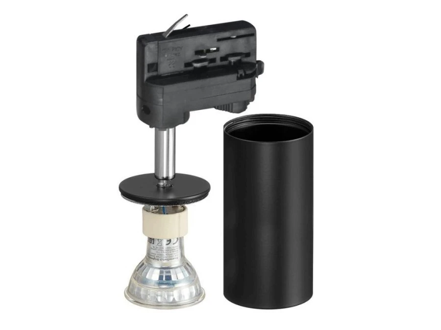 Lampa Szynowa na Żarówkę GU10 Long Czarna Trójfazowa - obrazek 2