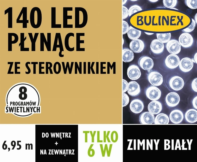 Lampki Bulinex płynące 140led białe zimn e 6 95m - obrazek 2