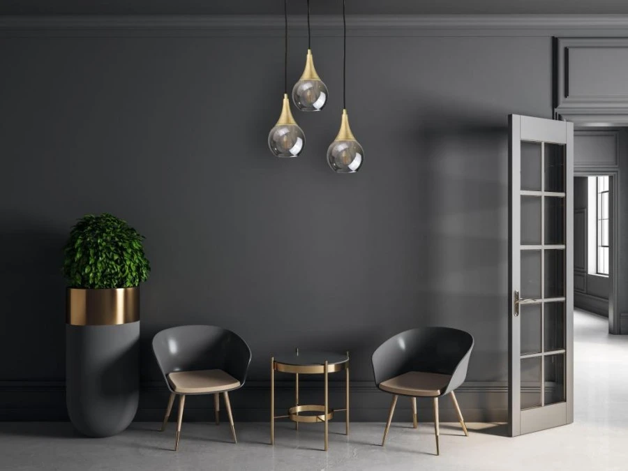 Lampa wisząca nowoczesna 3x E27 LACRIMA SMOKY/GOLD - obrazek 2