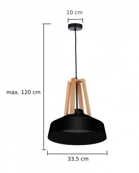 Lampa wisząca loftowa 1xE27 TRIX BLACK II - obrazek 3