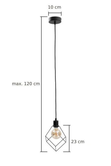 Lampa wisząca loftowa 1xE27 RUBEN BLACK - obrazek 2