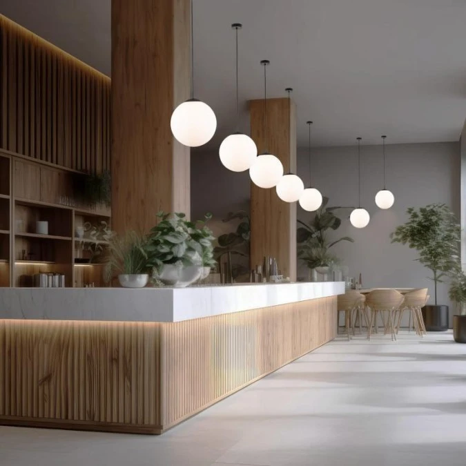 Lampa wisząca klosz‑kula z bialego szkłą 35cm średnicy ESME 5671 TK Lighting - obrazek 2