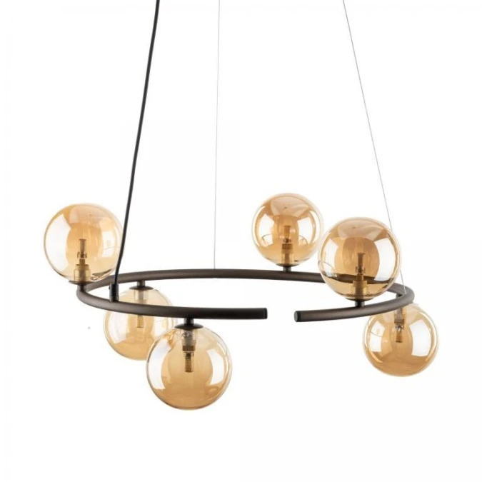 Lampa wisząca z brązową obręczą i szklanymi kloszami ANABELLE 6571 TK Lighting - obrazek 3