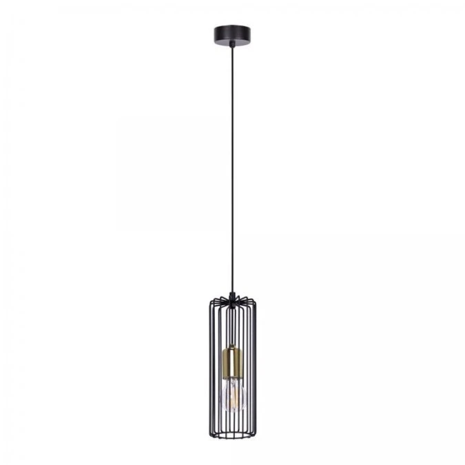 Lampa wisząca GABI, druciany klosz, czarno‑złota na E27 K‑4935 Kaja Lighting - obrazek 1