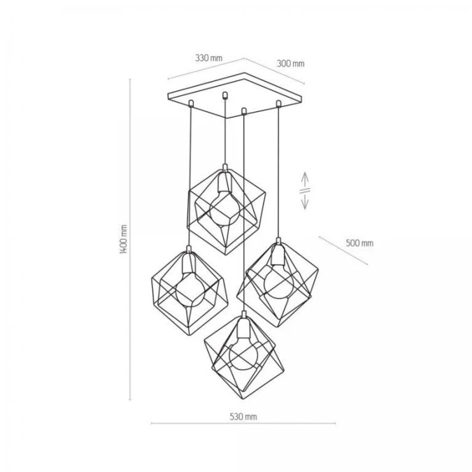 Lampa wisząca ALAMBRE 4 czarno‑złoty 2778 TK Lighting - obrazek 3