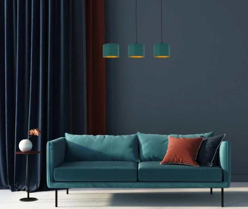 Lampa wisząca nowoczesna abażur 3xE27 FLOW GREEN - obrazek 2