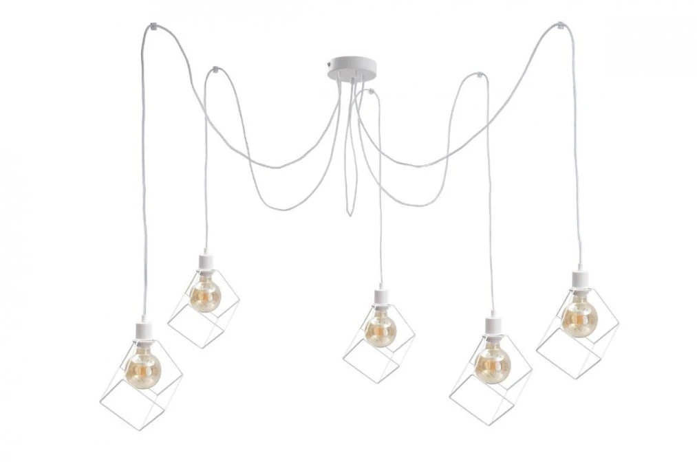 Lampa wisząca loftowa 5xE27 RUBEN WHITE - obrazek 1
