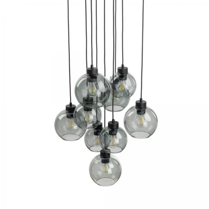 Lampa wisząca CUBUS grafit, okrągła rozeta z dziewięcioma szklanymi kloszami 10208 TK Lighting - obrazek 3