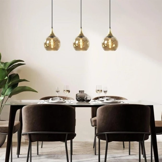 Lampa wisząca nowoczesna 3xE27 CALLISTO BLACK/GOLD - obrazek 3