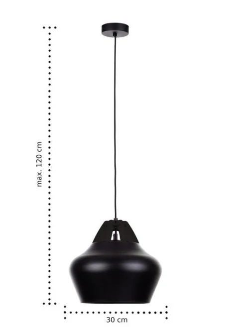 Lampa wisząca nowoczesna 1xE27 NEGRO WOOD BLACK - obrazek 3