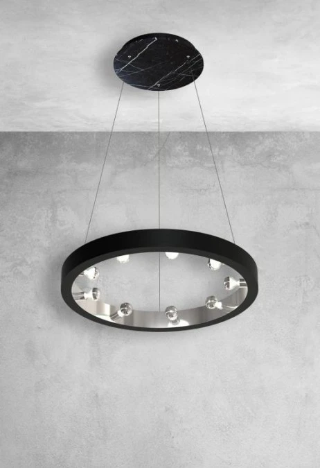 Lampa wisząca ring CASSIOPEIA 9xE14 czarny MILAGRO BY MACIEJ ZIEŃ - obrazek 2