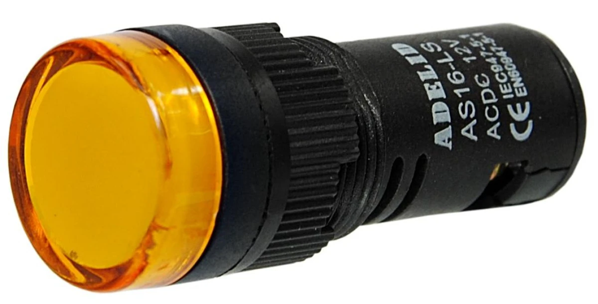 LAMPKA KONTROLKA STEROWNICZA LED 24V 16MM ŻÓŁTA AS16‑LSY‑24 - obrazek 2