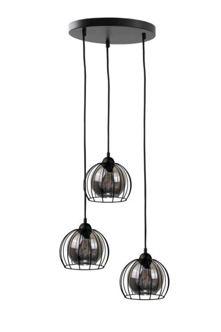 Lampa wisząca loftowa nowoczesna 3x E27 SOLO BLACK - obrazek 1
