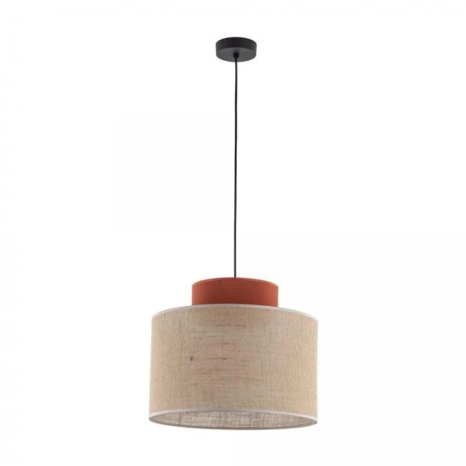 Lampa wisząca z dwukolorowym abażurem DUO JUTA BROWN 1xE27 3139 TK Lighting - obrazek 1