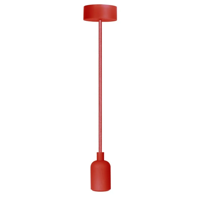 Lampa wisząca zwis sufitowy E27 silikonowa czerwona - obrazek 2