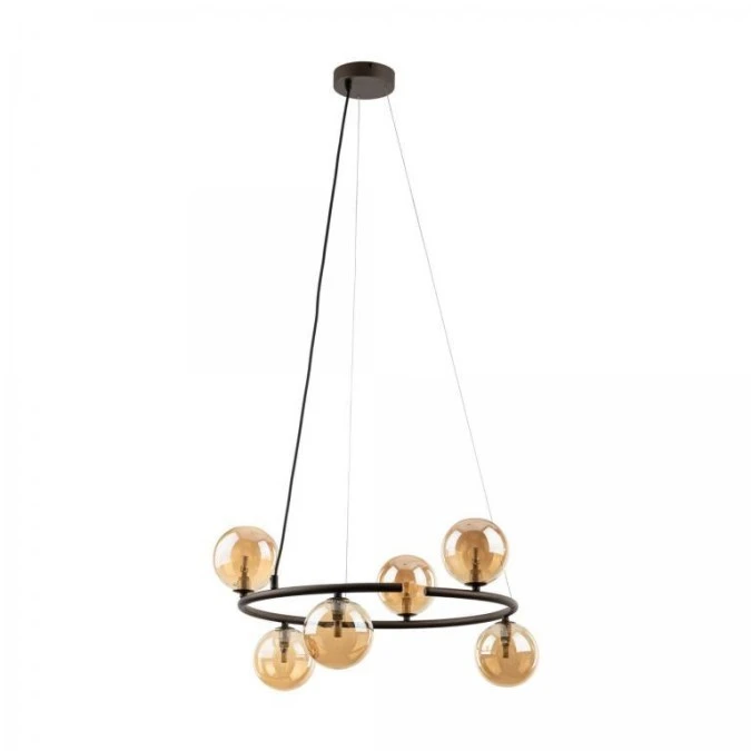 Lampa wisząca z brązową obręczą i szklanymi kloszami ANABELLE 6571 TK Lighting - obrazek 1