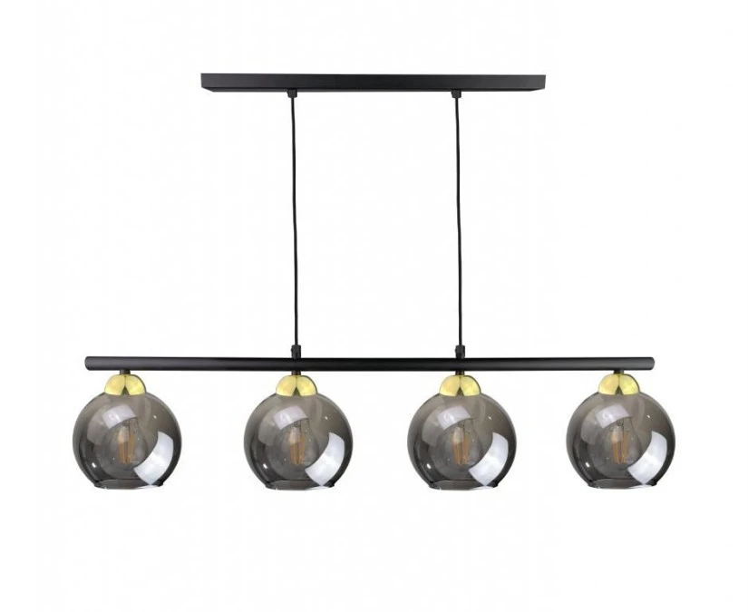 Lampa wisząca nowoczesna 4xE27 MINOR BLACK/GOLD LONG - obrazek 1