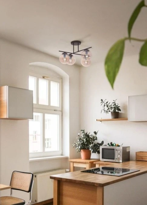Lampa sufitowa DELTA, cztery szklane bursztynowe klosze Ø14 cm K‑5161 Kaja Lighting - obrazek 3