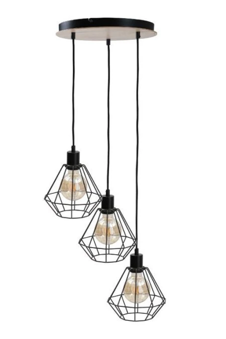 Lampa wisząca loftowa 3x E27 ATWOOD - obrazek 1