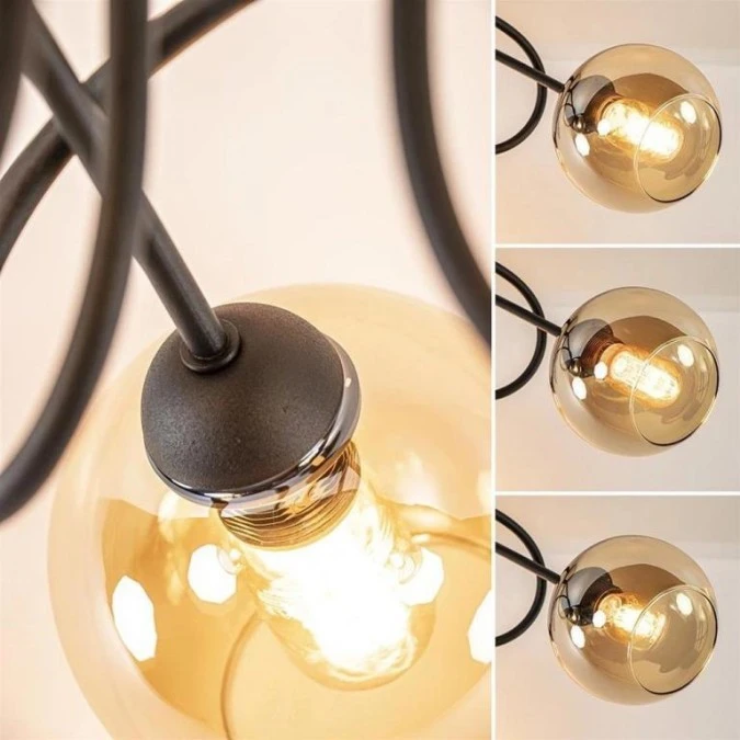 Lampa sufitowa nowoczesna 3xE27 VENUS BLACK - obrazek 3