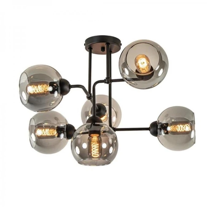 Lampa sufitowa nowoczesna 6xE27 COSMO BLACK - obrazek 2