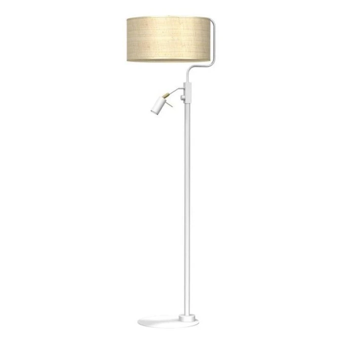 Lampa podłogowa MARSHALL WHITE / RATTAN 1xE27 + 1x mini GU10 MLP7492 Milagro - obrazek 1