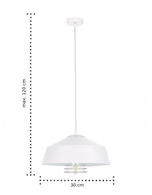 Lampa wisząca nowoczesna loftowa 1xE27 ELECTRA WHITE - obrazek 3